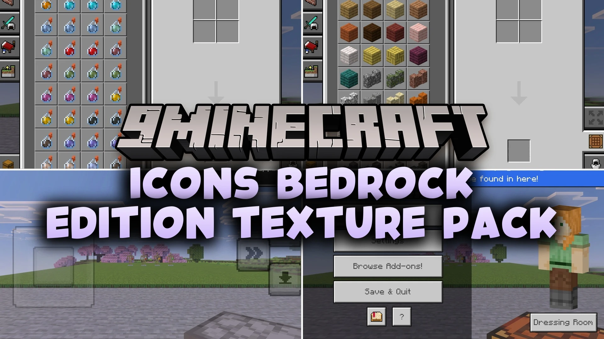 Icons Bedrock Edition Texture Pack (26.x, 1.21) – Visual Icons For Menus And Item Names