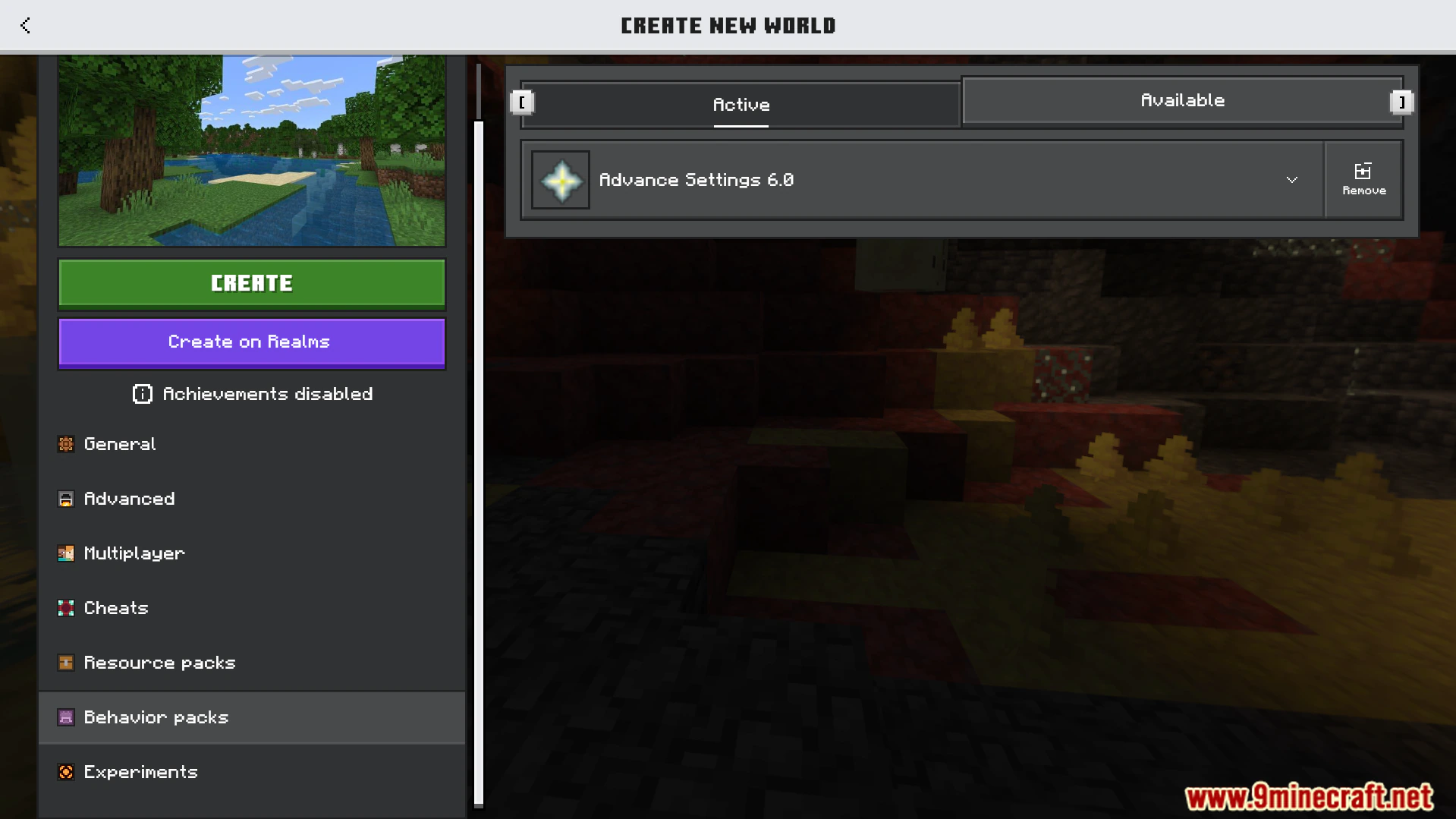Advance Settings Addon (26.x, 1.21) – Change World Settings While Keeping Achievements — screenshot 1
