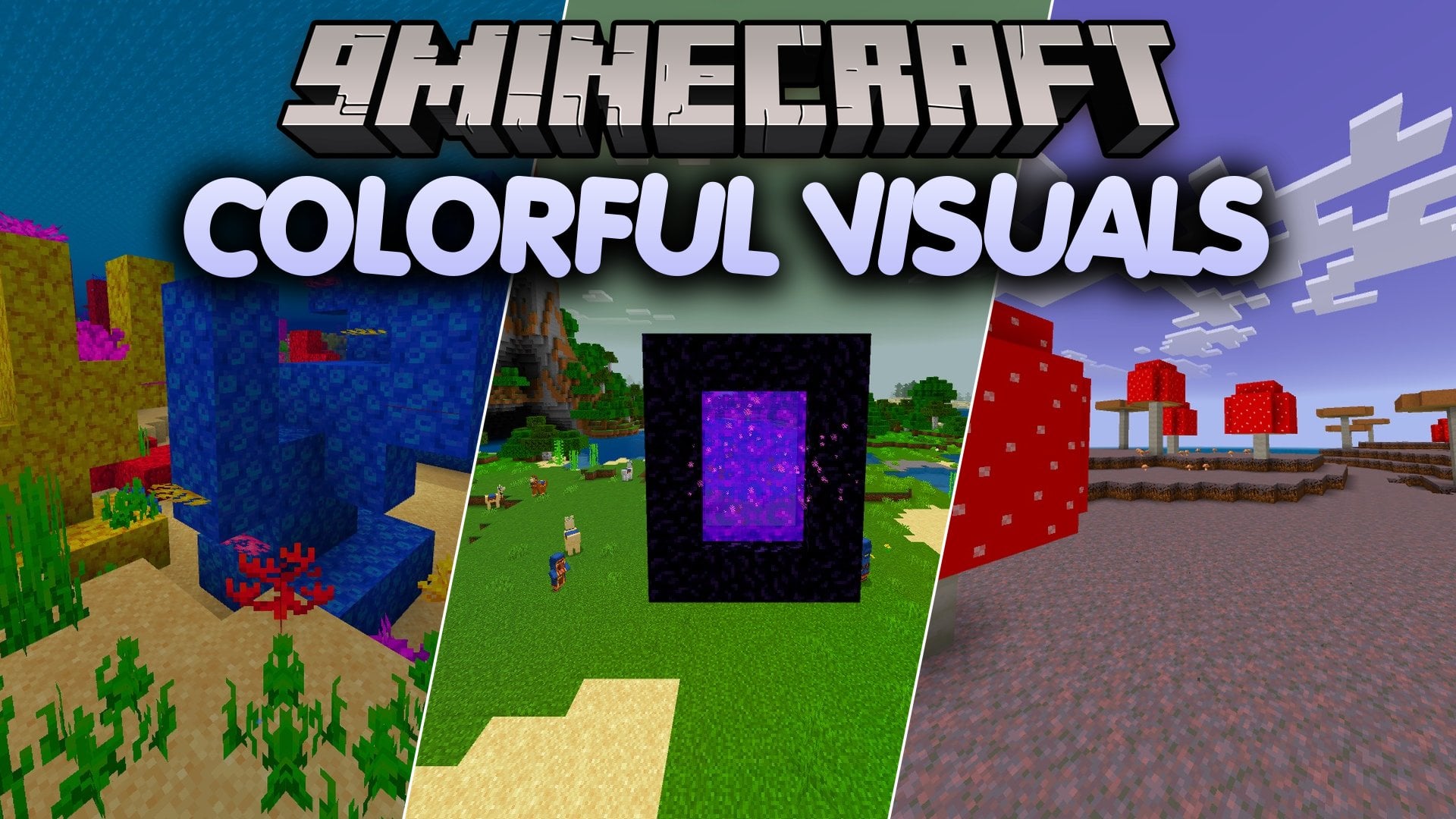 Colorful Visuals Shader (26.x) – Neon Green Grass and Deep Purple Skies