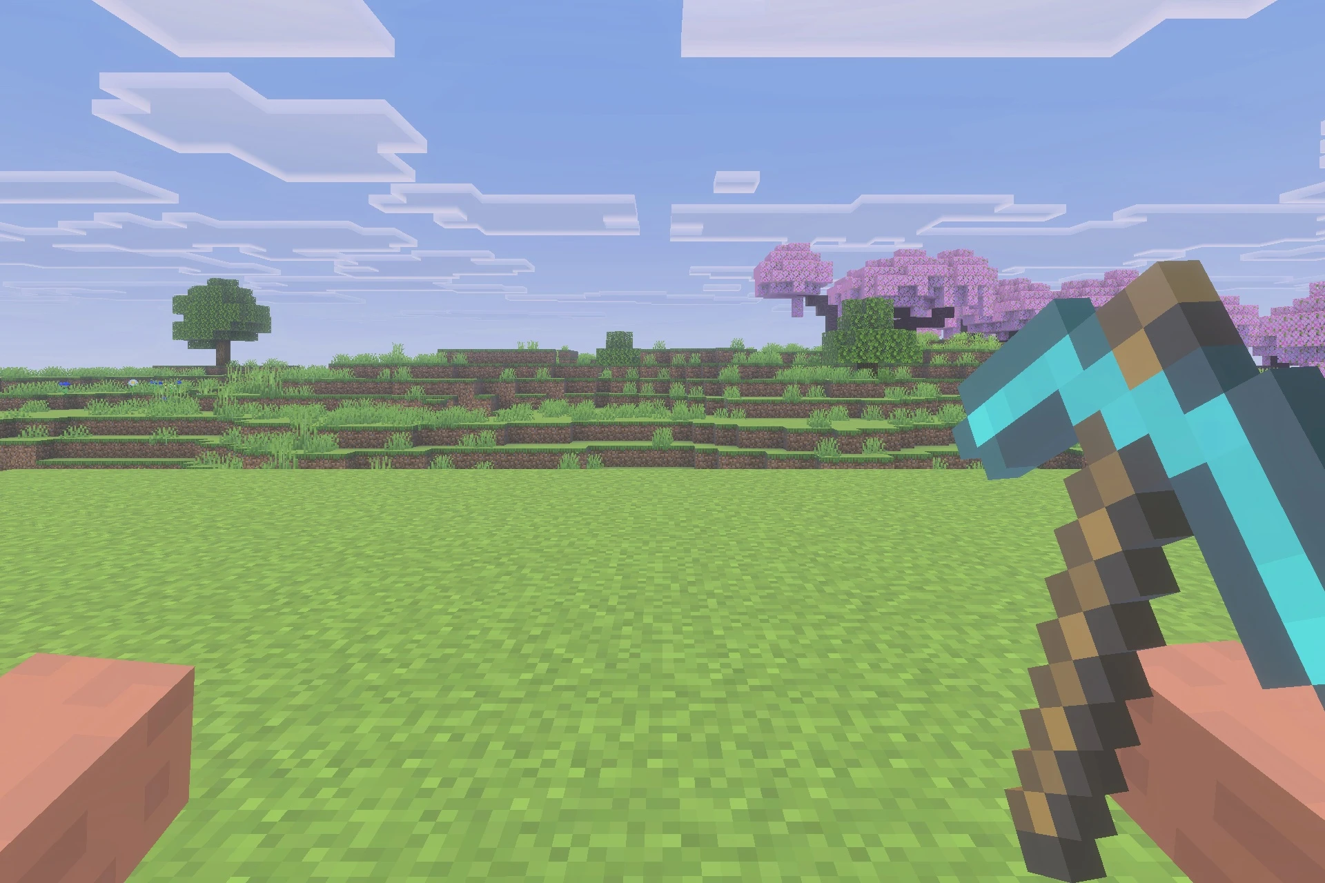 Hold My Items Bedrock Texture Pack (1.21) – Better Held Item Positions and Views — screenshot 4