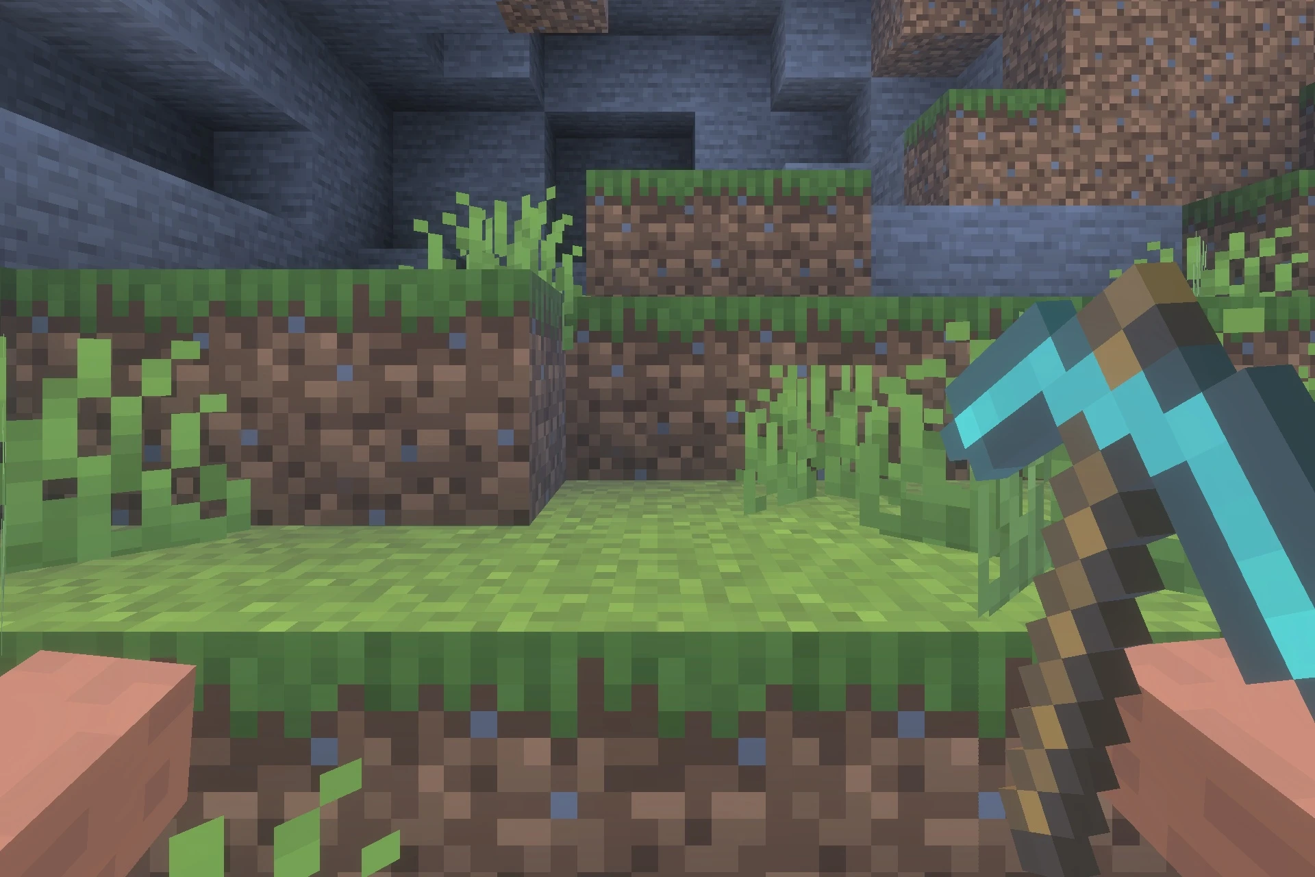 Hold My Items Bedrock Texture Pack (1.21) – Better Held Item Positions and Views — screenshot 5