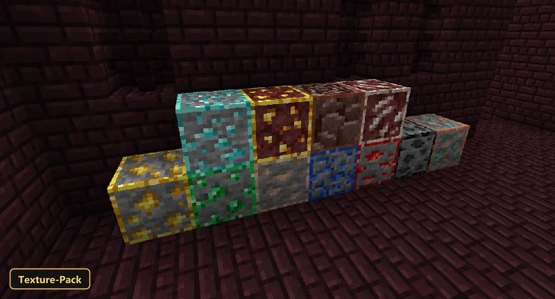 Outlined Ores (26+, 1.21) – MCPE/Bedrock Texture Pack