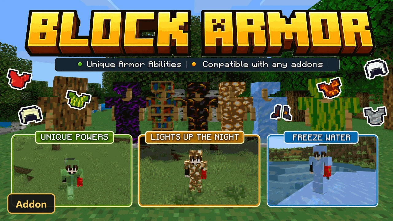 Block Armor (26+, 1.21) – MCPE/Bedrock Addon