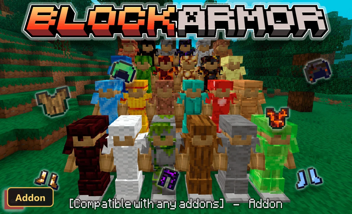 Block Armor (26+, 1.21) – MCPE/Bedrock Addon — screenshot 1
