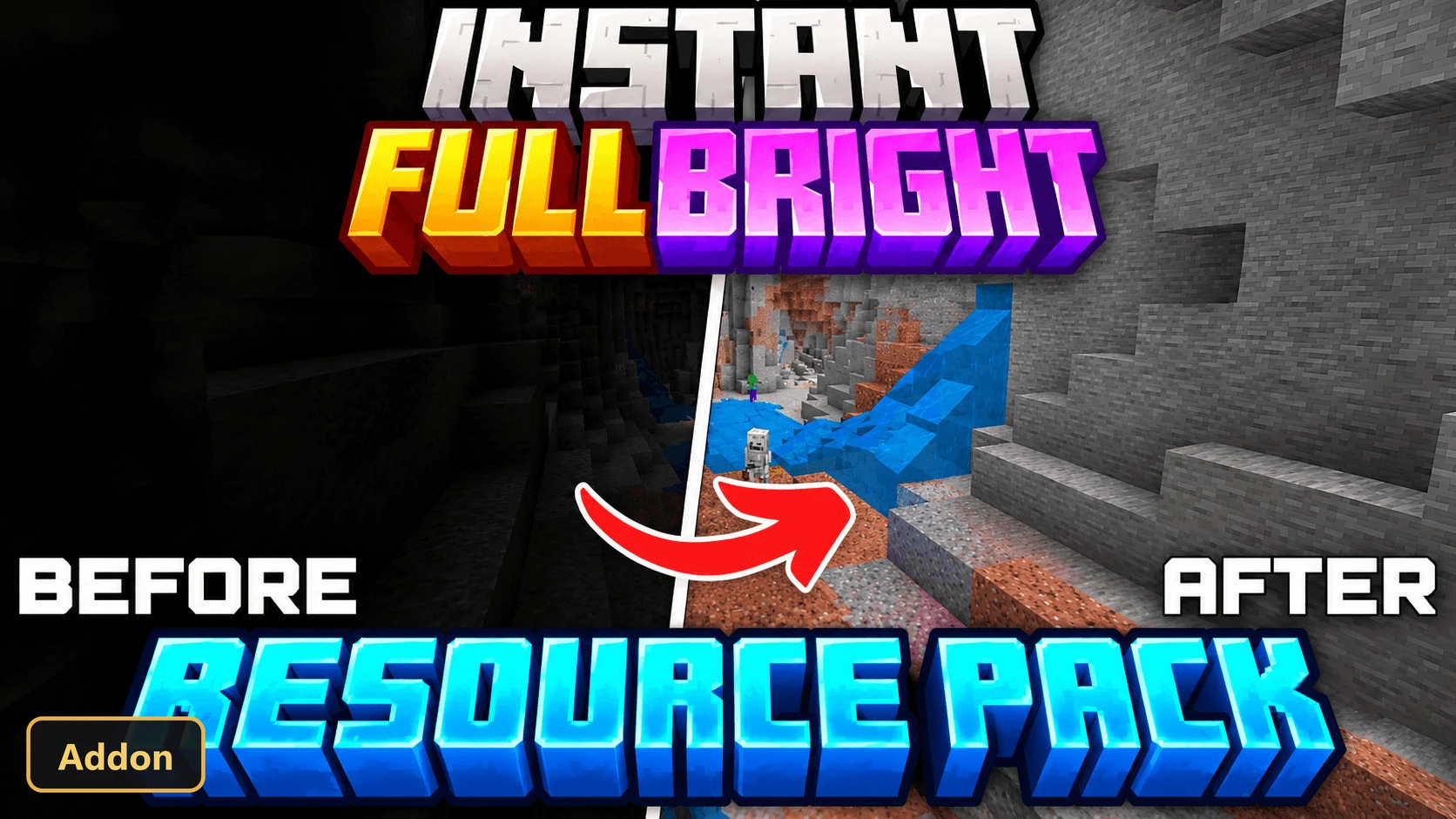 Instant FullBright Night Vision (26+) – MCPE/Bedrock Addon