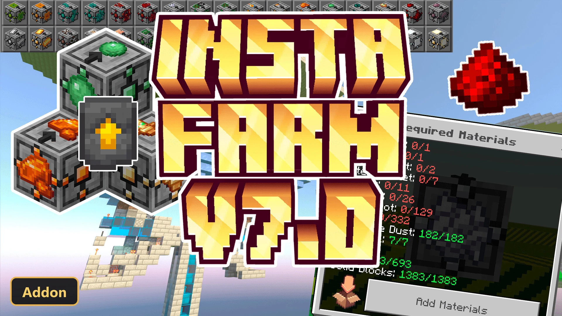 Insta Farm (26+, 1.21) – MCPE/Bedrock Addon