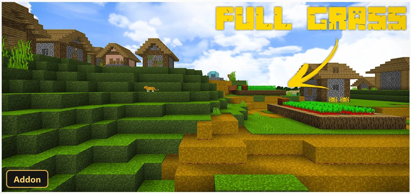 Full Grass (26+, 1.21) – MCPE/Bedrock Addon