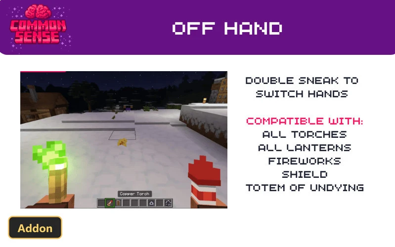 Common Sense (26+) – MCPE/Bedrock Addon — screenshot 1