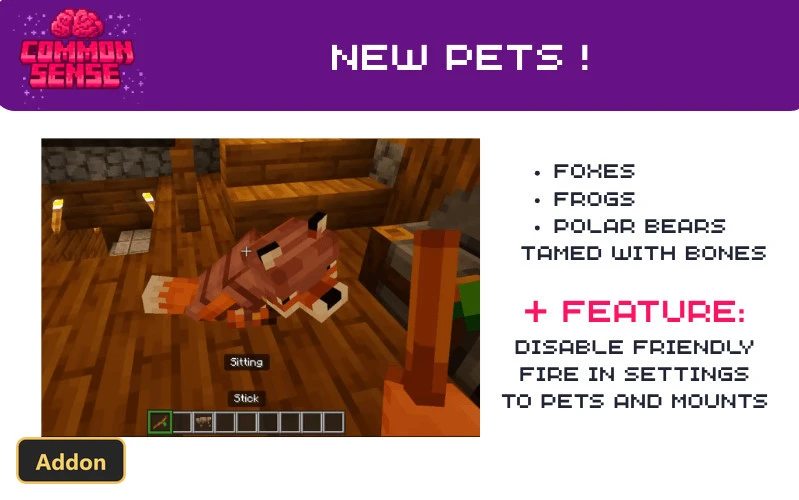 Common Sense (26+) – MCPE/Bedrock Addon — screenshot 2