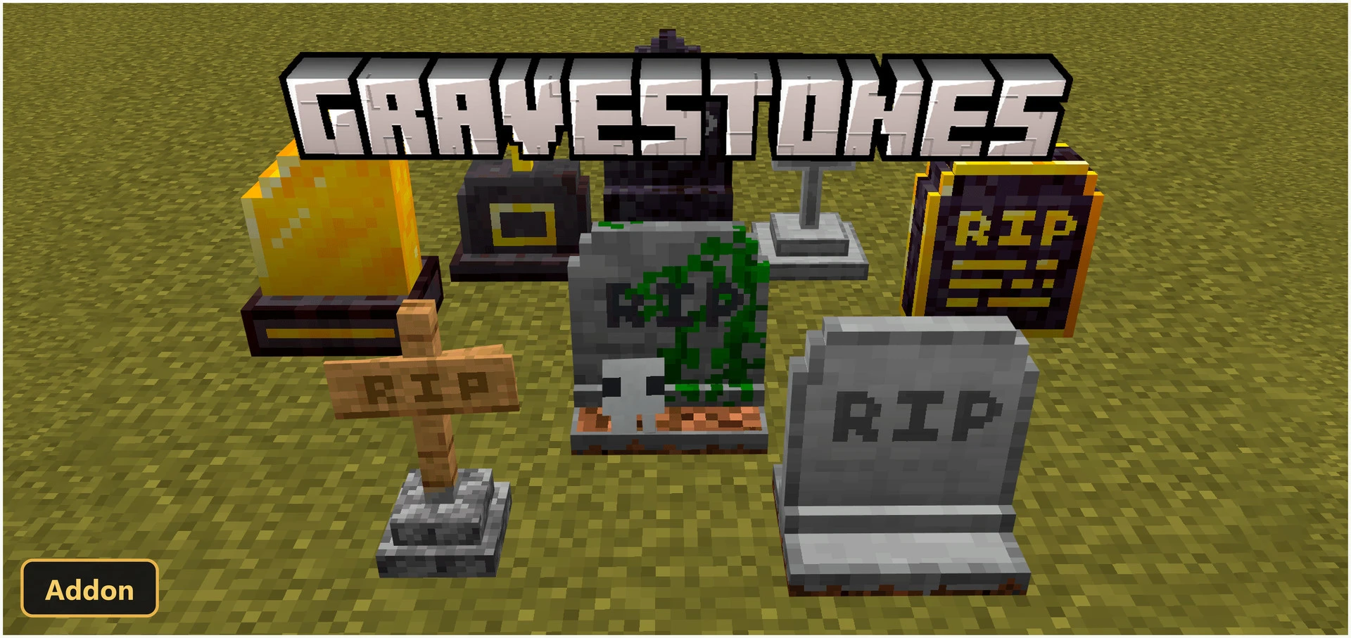GraveStones (26+, 1.21) – MCPE/Bedrock Addon