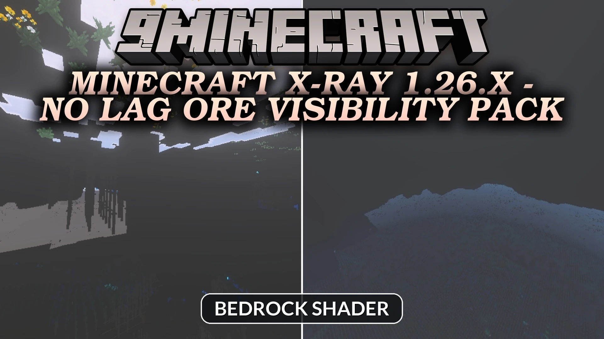 Minecraft X-Ray 1.26.x – No Lag Ore Visibility Pack Shader (26.x, 1.21) — screenshot 1