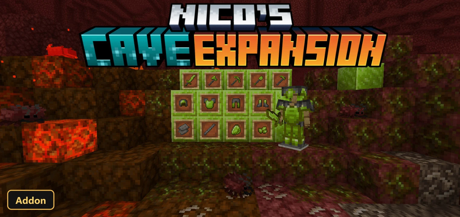 Nico's Cave Expansion (26+) – MCPE/Bedrock Addon — screenshot 1