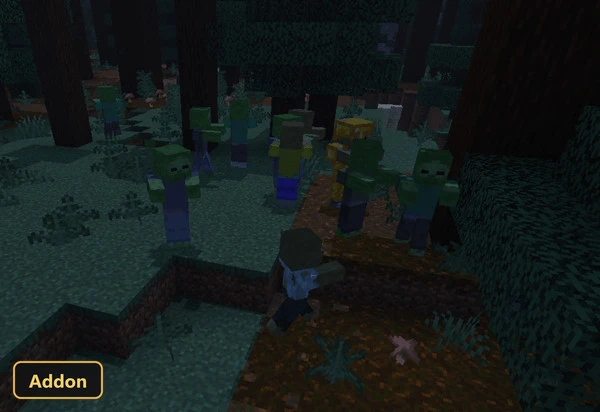 More Zombies by Four (26+, 1.21) – MCPE/Bedrock Addon — screenshot 1