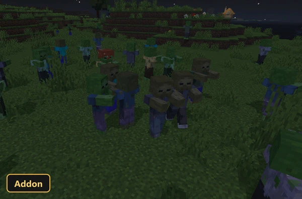 More Zombies by Four (26+, 1.21) – MCPE/Bedrock Addon — screenshot 3