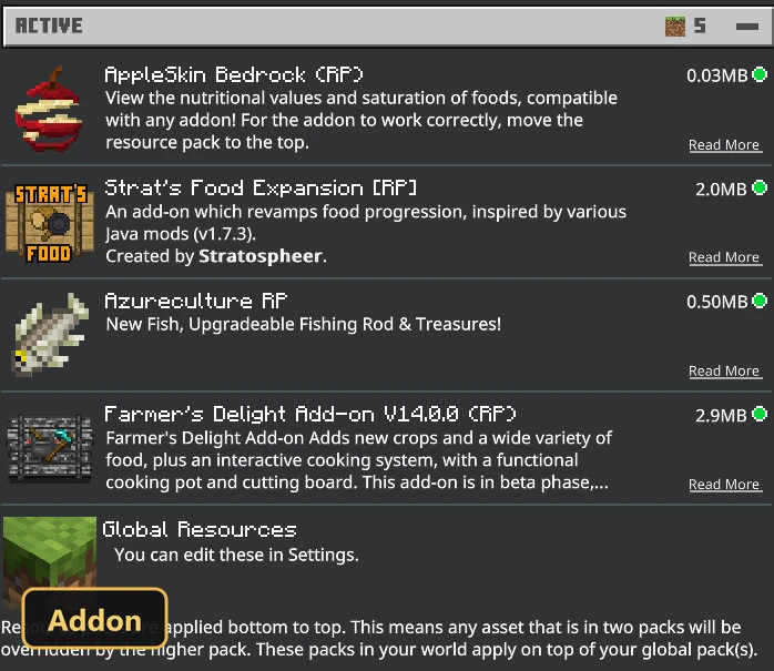 AppleSkin (26+, 1.21) – MCPE/Bedrock Addon