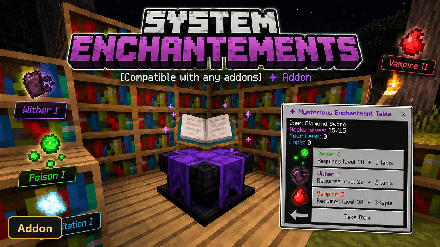 System Enchantements (26+, 1.21) – MCPE/Bedrock Addon
