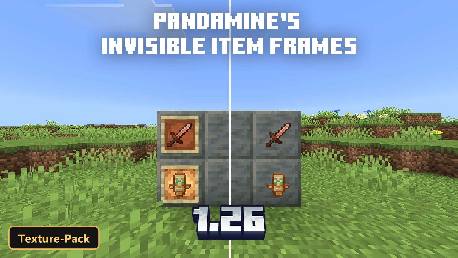PandaMine's Invisible Item Frames & Glow Frames (26+) – MCPE/Bedrock Texture Pack