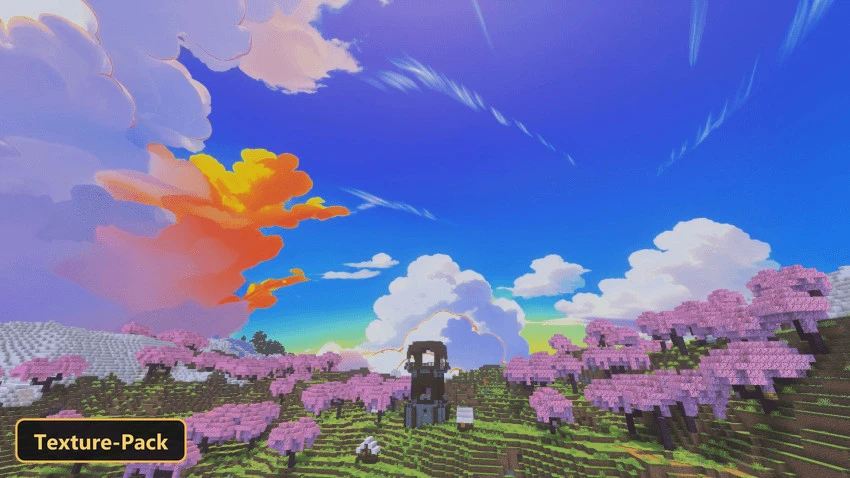 Anime Clouds – Custom Sky (26+, 1.21) – MCPE/Bedrock Texture Pack — screenshot 2