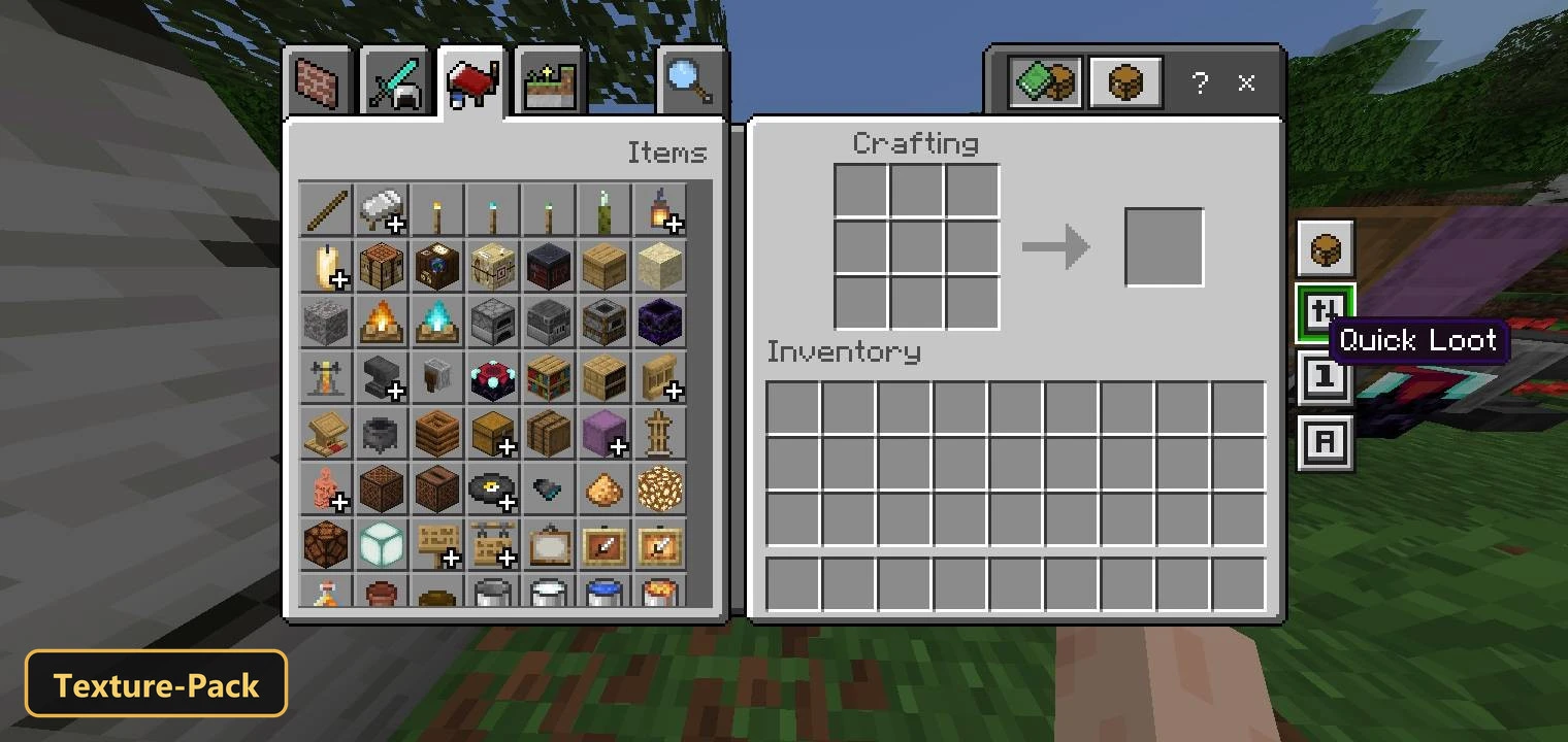 Quick Move : Loot & Drop (26+, 1.21) – MCPE/Bedrock Texture Pack — screenshot 1