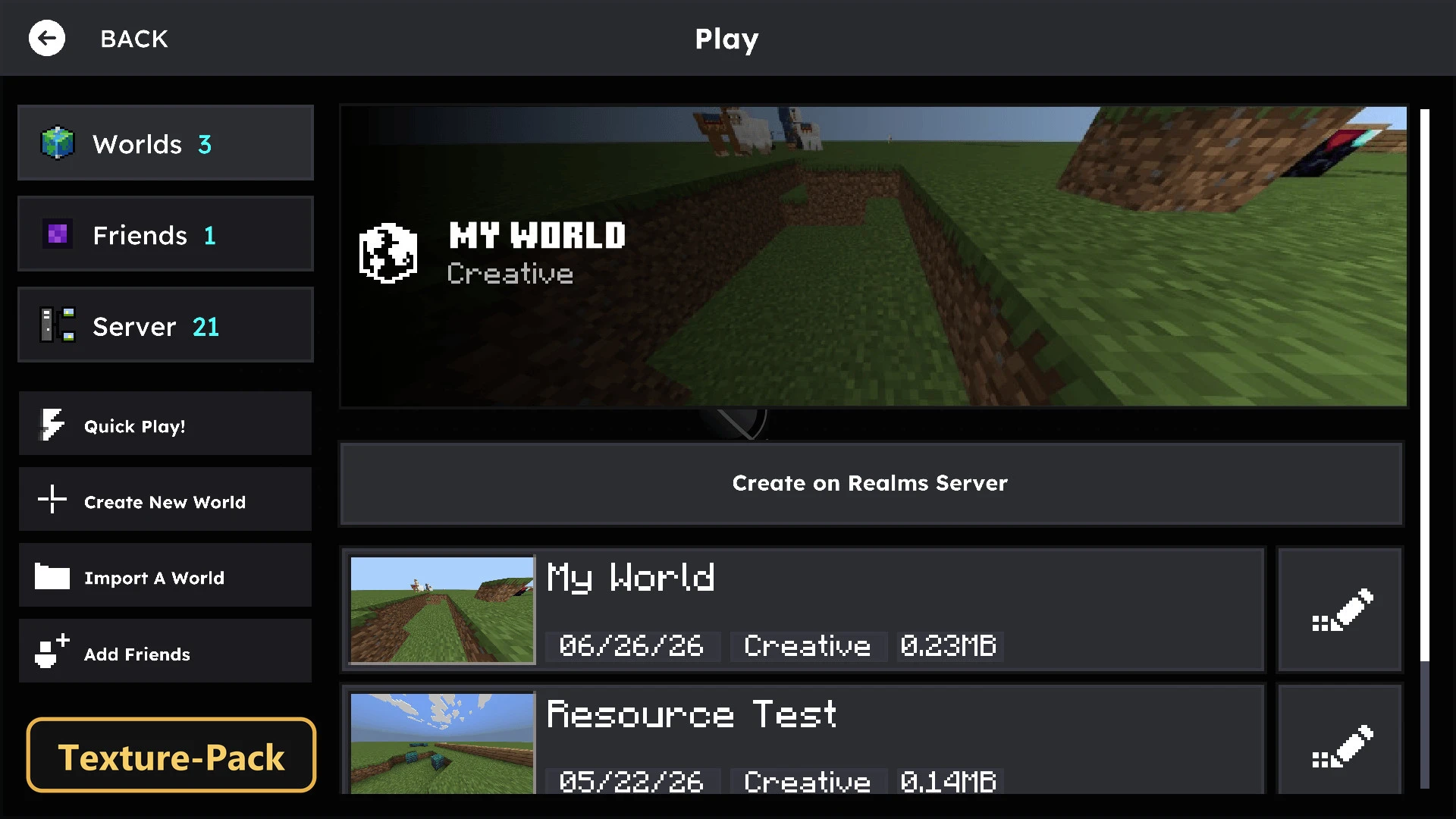 HorizonUI: BE (26+) – MCPE/Bedrock Texture Pack — screenshot 1