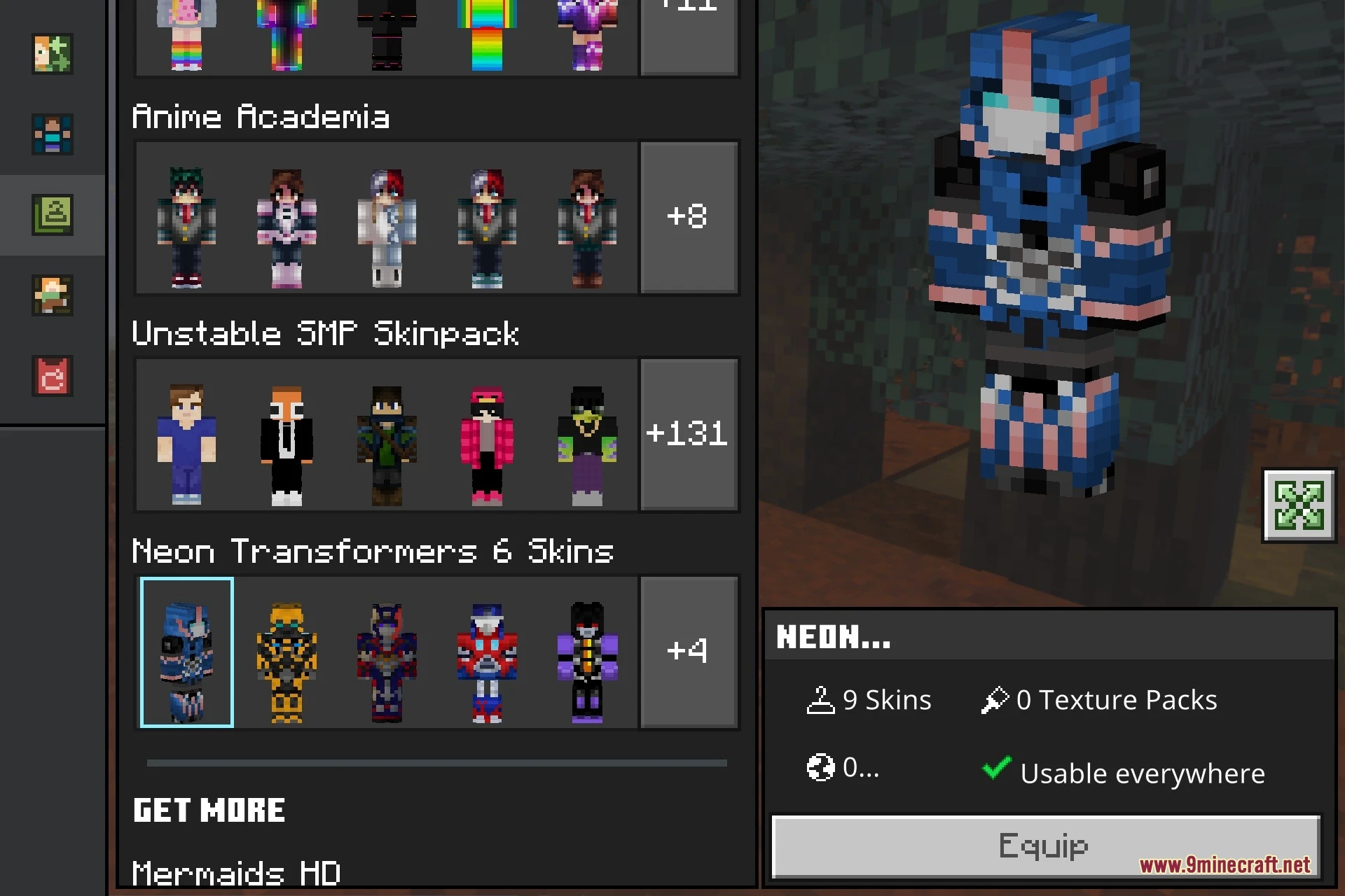 Neon Transformers Skin Pack (26.x, 1.21) – Futuristic Battle Robot Suits — screenshot 3