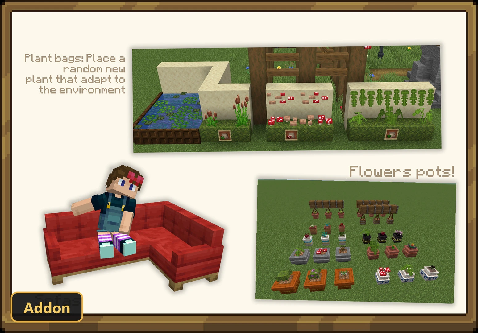 Unusual Furniture (26+, 1.21) – MCPE/Bedrock Addon — screenshot 2