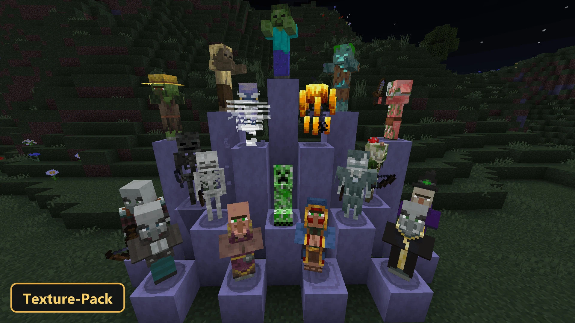 Glowing Mobs (26+, 1.21) – MCPE/Bedrock Texture Pack — screenshot 1