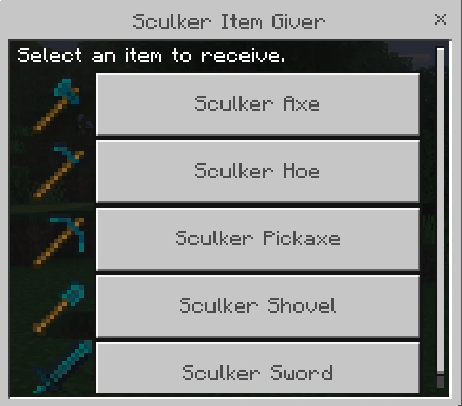 Sculker Weapons and Tools Addon (26.x, 1.21) – MCPE/Bedrock Mod — screenshot 1