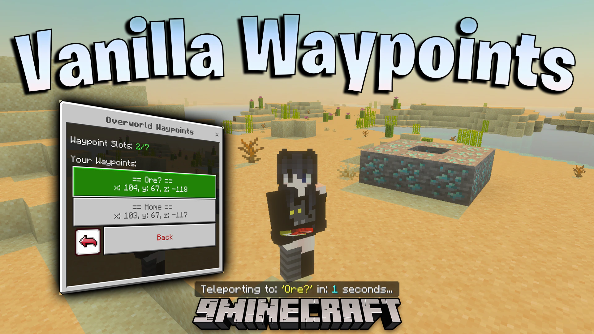 Vanilla Waypoints Addon (26.x, 1.21) – Create Custom Waypoints To Teleport Instantly