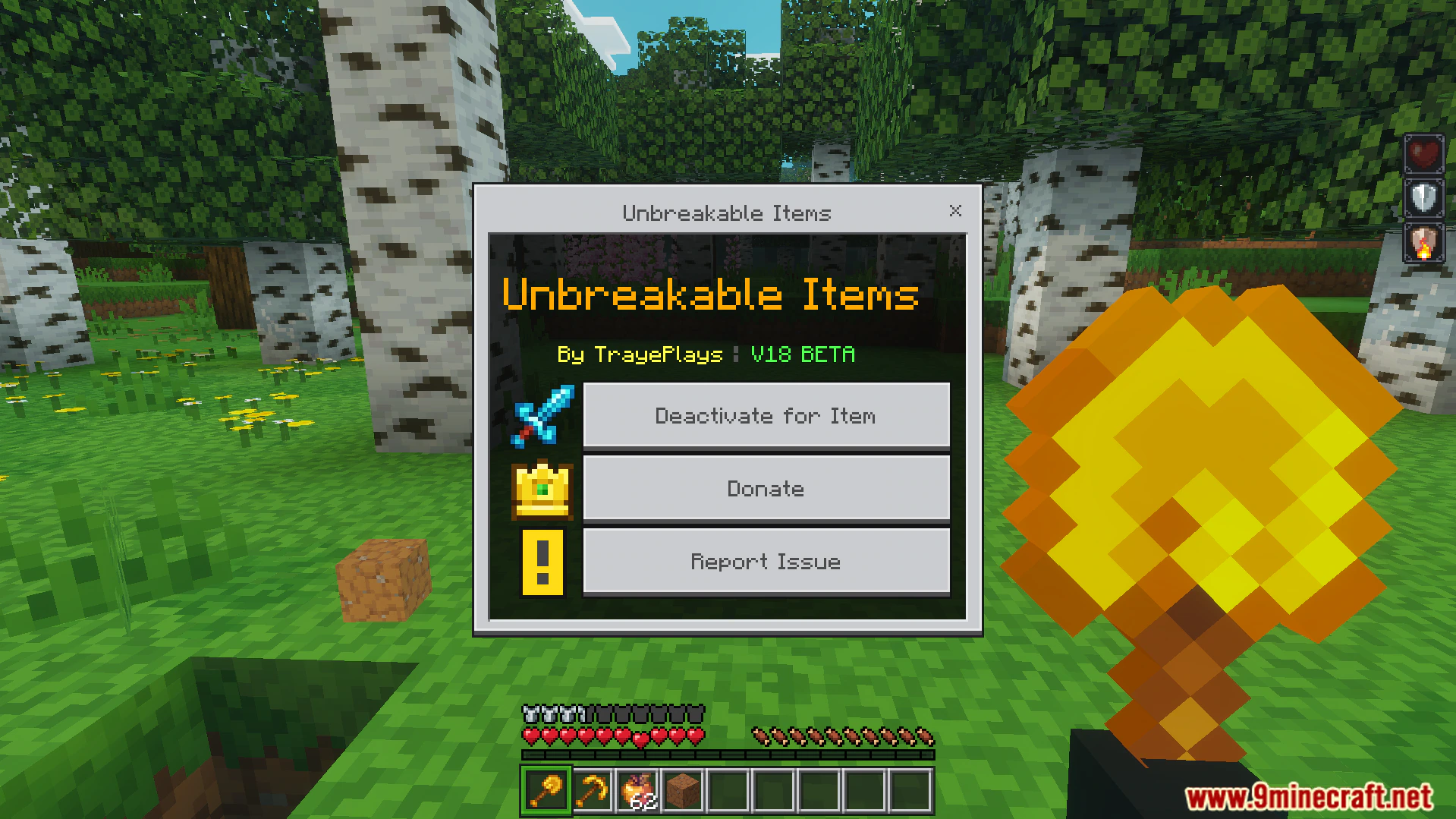 TrayePlays Unbreakable Items Addon (26.x) – Remove Tool And Weapon Durability Limits — screenshot 3