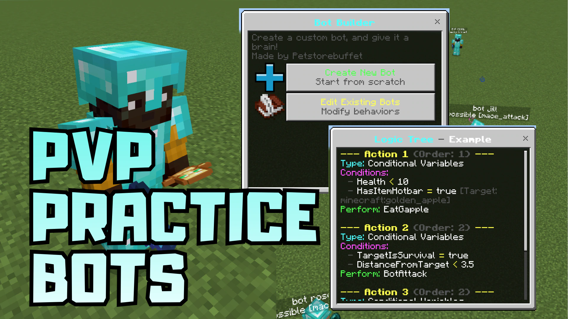 PvP Practice Bots Addon (26.x) – MCPE/Bedrock