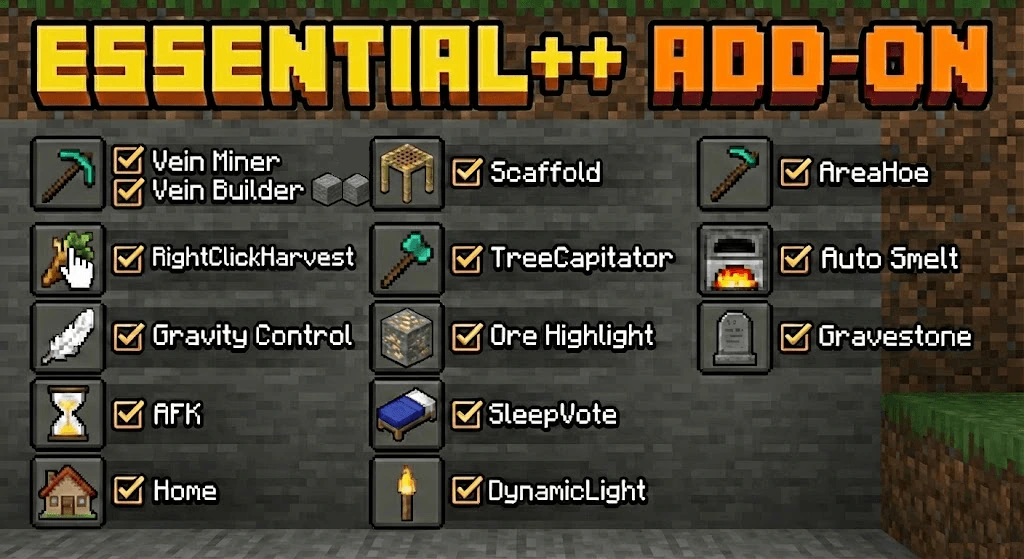 Keystone Addon (26.x, 1.21) – MCPE/Bedrock