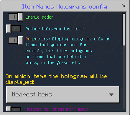 Holograms on Dropped Items Addon (26.x, 1.21) – MCPE/Bedrock — screenshot 2