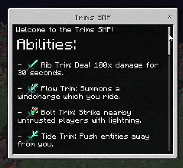 Trims SMP Addon (26.x) – MCPE/Bedrock — screenshot 4