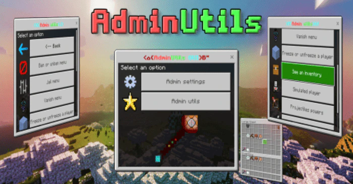 Admin Utils Addon (26.x, 1.21) – MCPE/Bedrock Mod