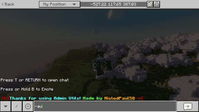 Admin Utils Addon (26.x, 1.21) – MCPE/Bedrock Mod — screenshot 1
