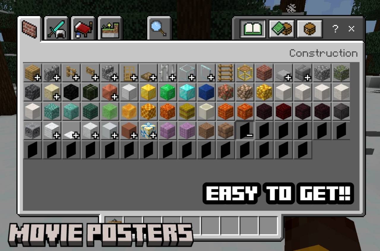 Movie Posters Addon (26.x, 1.21) – MCPE/Bedrock Mod — screenshot 2