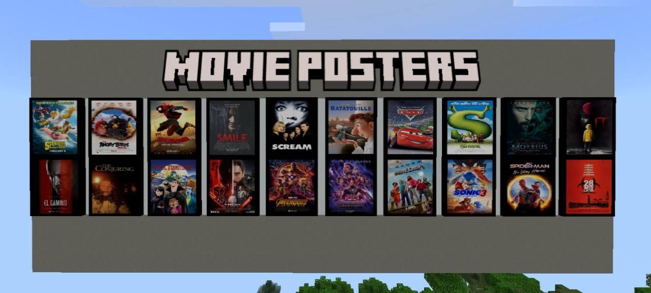 Movie Posters Addon (26.x, 1.21) – MCPE/Bedrock Mod — screenshot 5