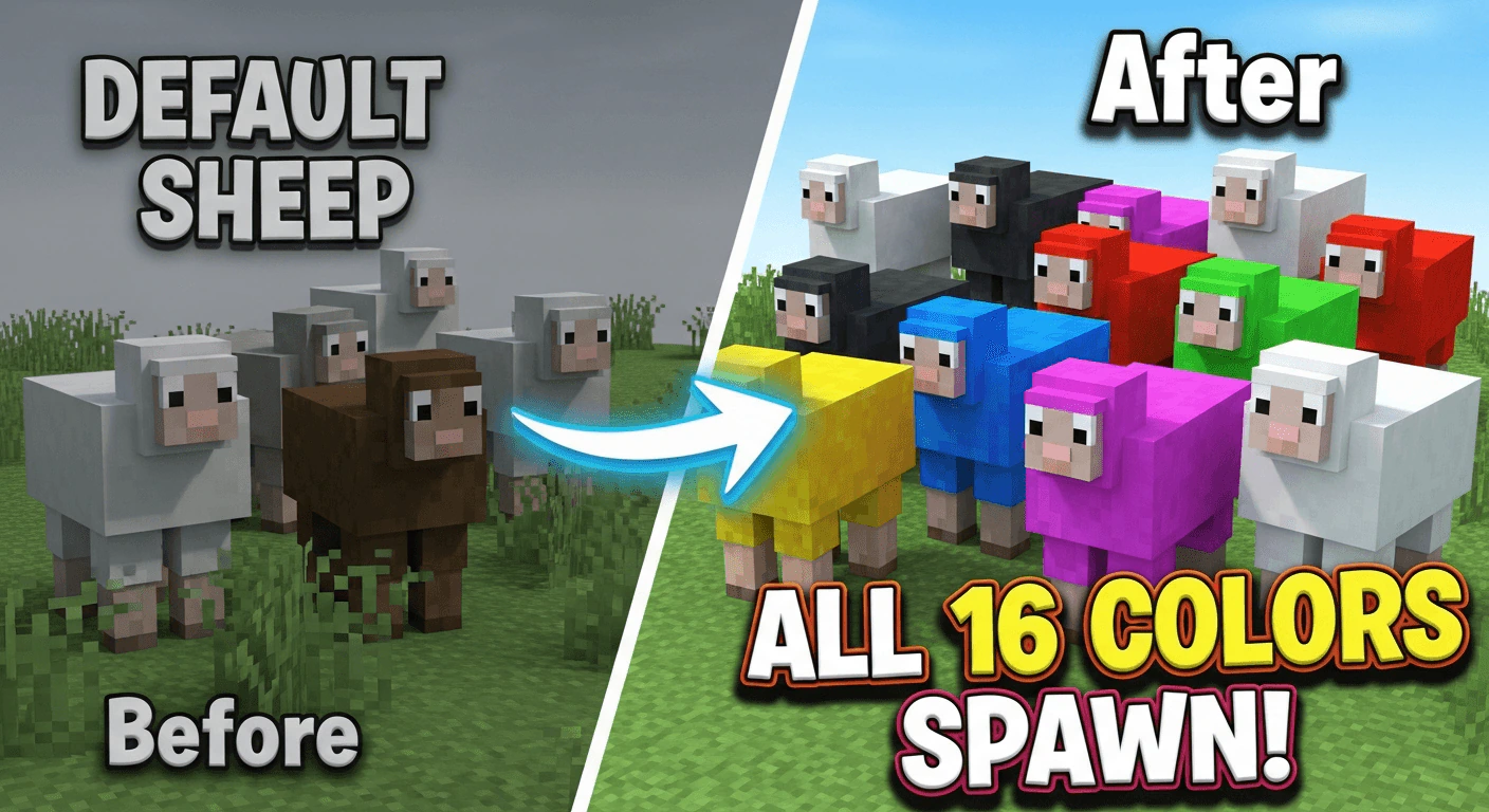 All Colour Sheep Update Addon (1.21) – MCPE/Bedrock — screenshot 5