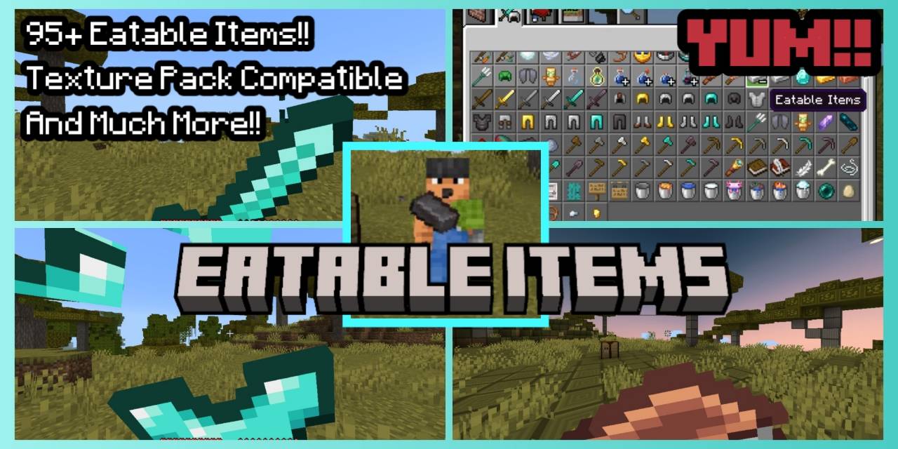 Eatable Items Addon (26.x, 1.21) – MCPE/Bedrock Mod