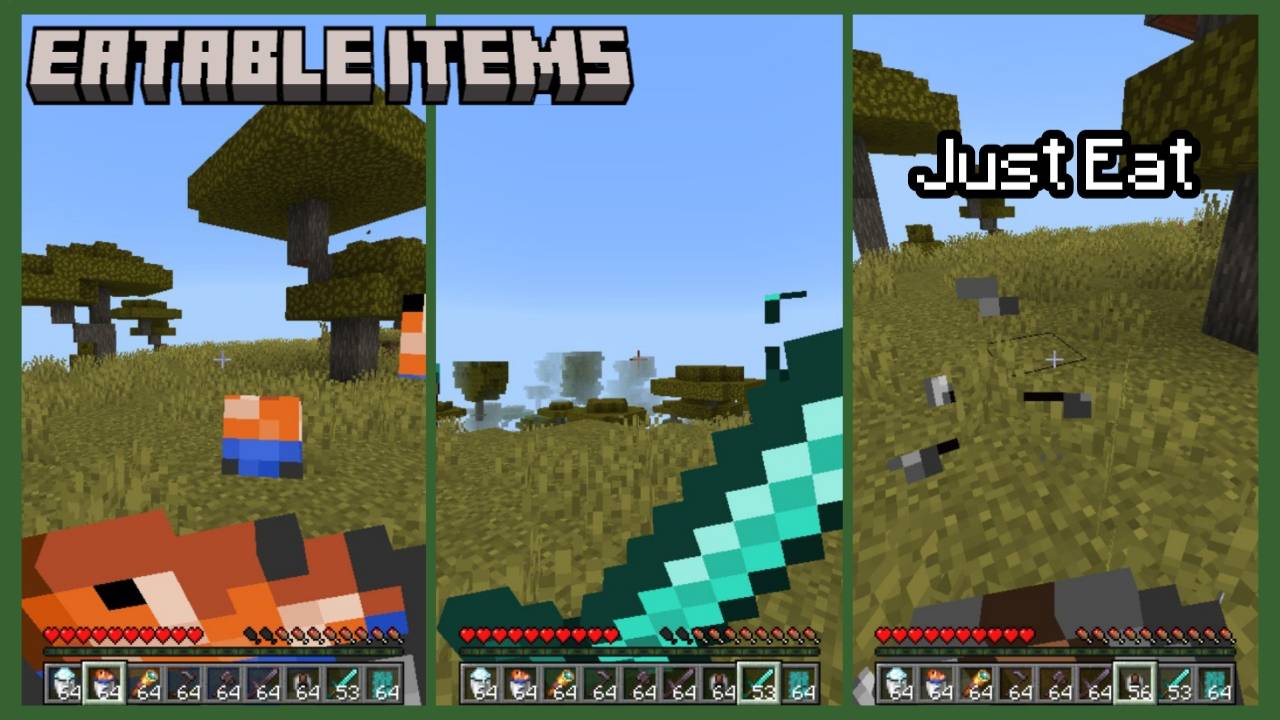 Eatable Items Addon (26.x, 1.21) – MCPE/Bedrock Mod — screenshot 1