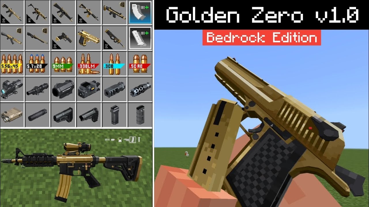 TACZ Golden Zero Addon (26.x, 1.21) – MCPE/Bedrock Mod