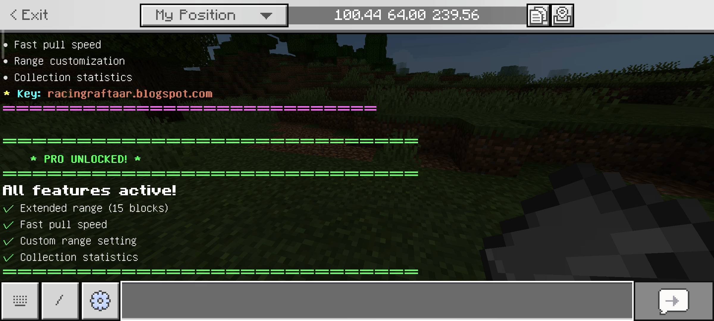 RR Item Magnet Addon (26.x, 1.21) – MCPE/Bedrock Mod — screenshot 1
