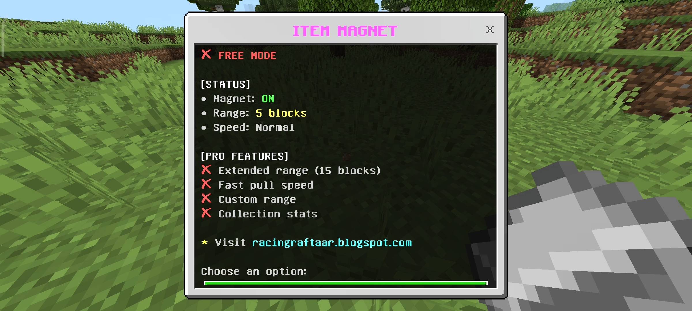 RR Item Magnet Addon (26.x, 1.21) – MCPE/Bedrock Mod — screenshot 3