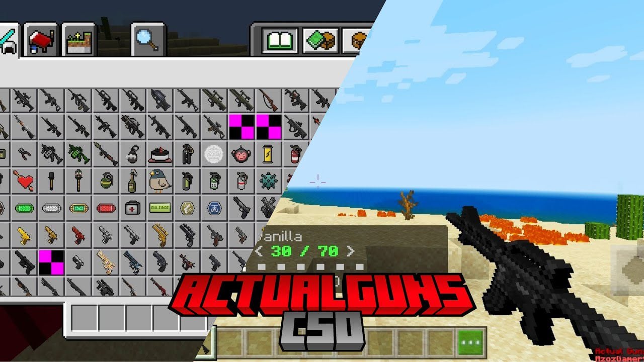 Actual Guns CSO Addon (1.21, 1.20) – MCPE/Bedrock Mod