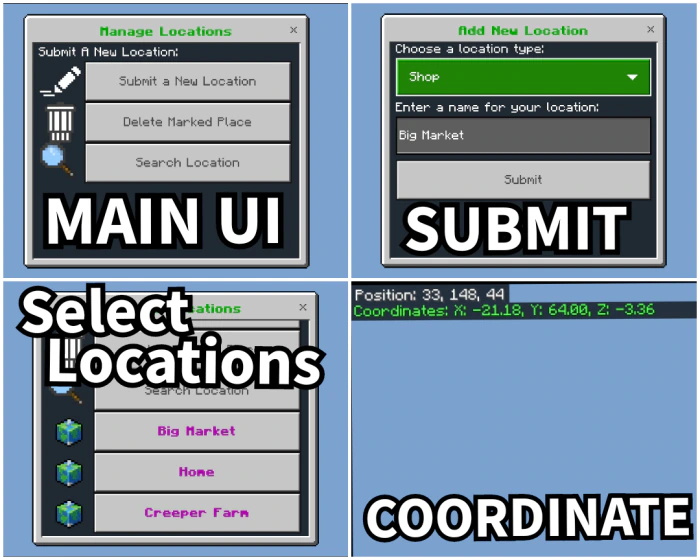 Location Diary Addon (26.x, 1.21) – MCPE/Bedrock Mod — screenshot 1
