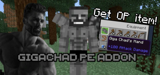 Gigachad PE Addon (1.21, 1.20) – MCPE/Bedrock Mod