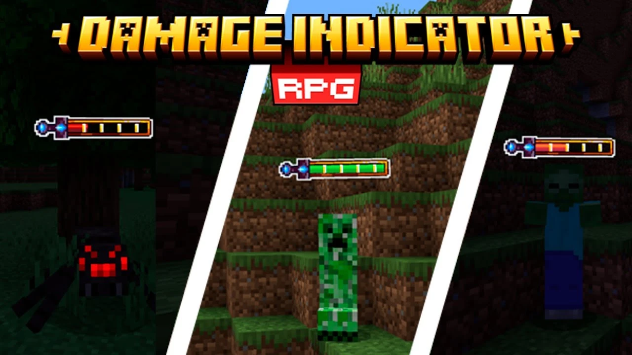 RPG Damage Indicator Addon (26.x, 1.21) – MCPE/Bedrock Mod