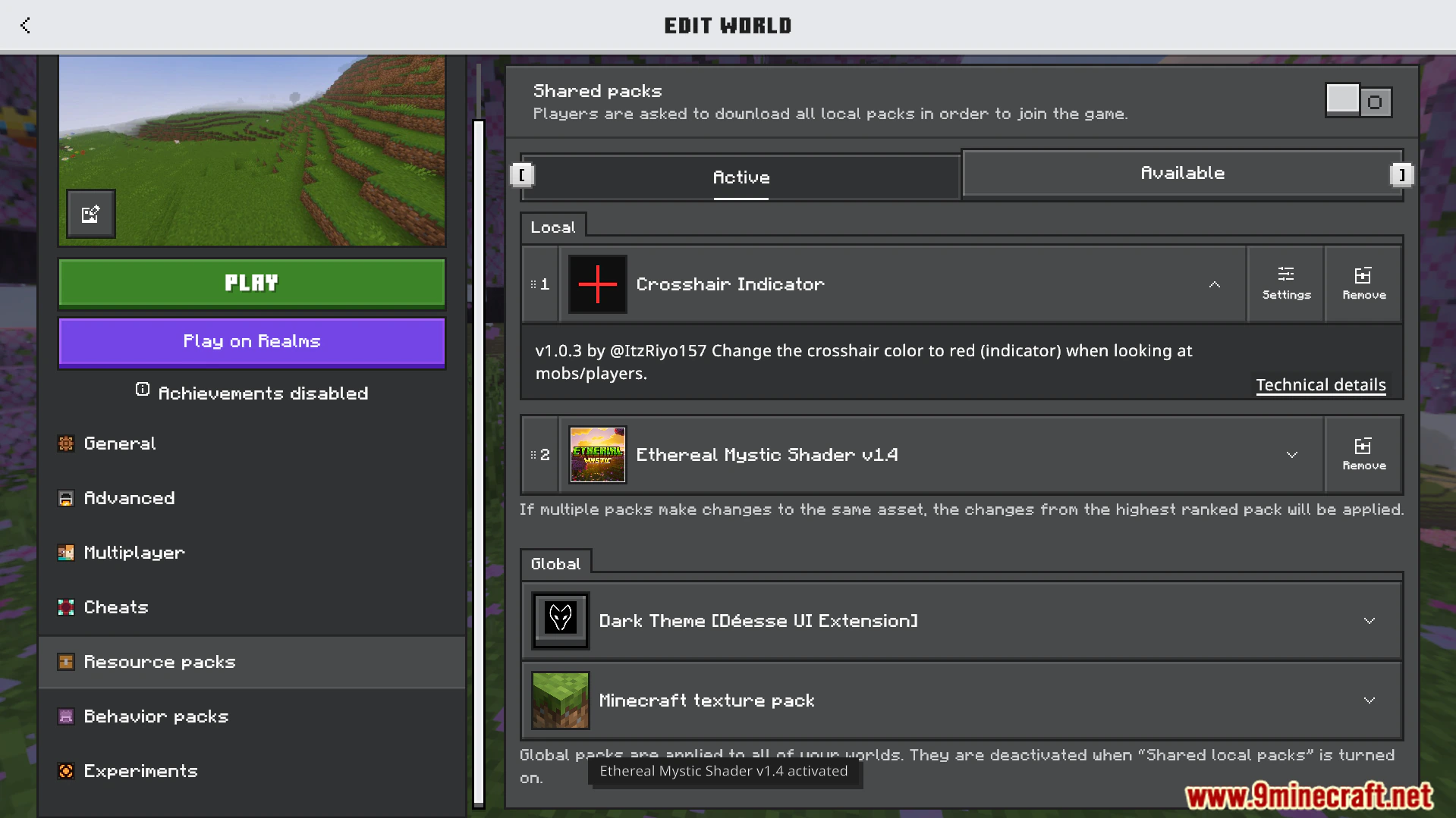 Crosshair Indicator Texture Pack (26.x, 1.21) – Red Crosshair For Perfect Combat Timing — screenshot 1