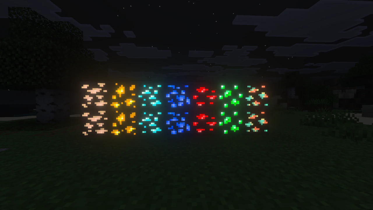 Glowing Ores Texture Pack (26.x, 1.21) – MCPE/Bedrock — screenshot 1